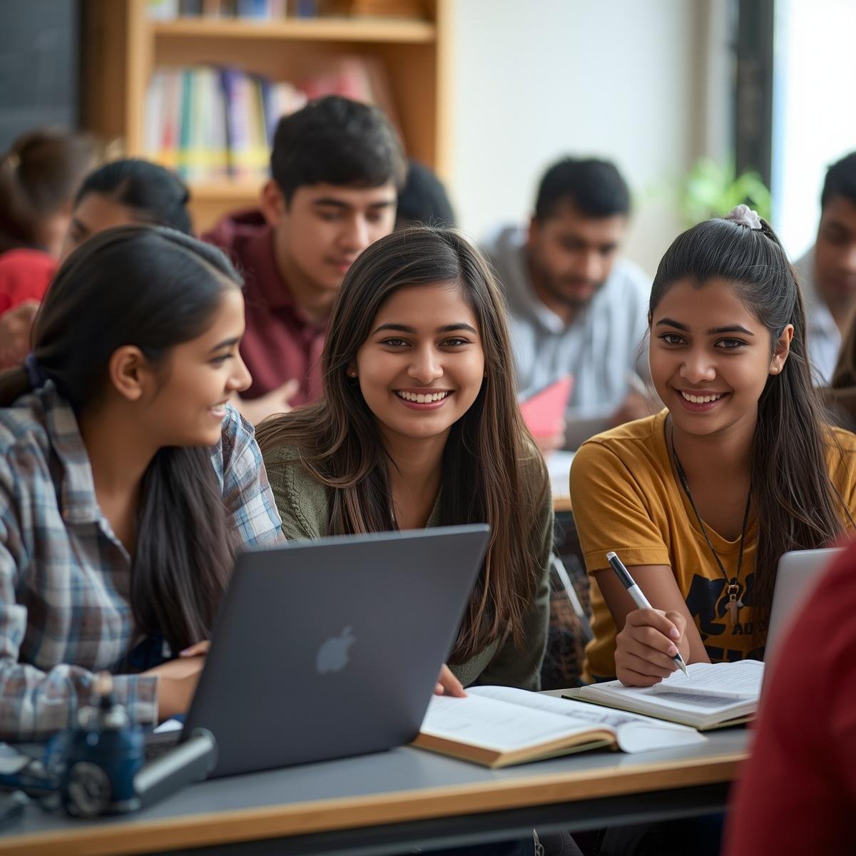 Students learning digital skills